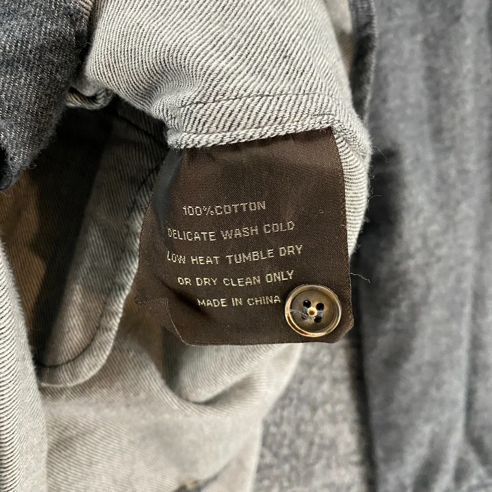 Nicholas K Shirt Womens S Gray Fleece Button Up Front Tie Lagenlook Grunge Layer